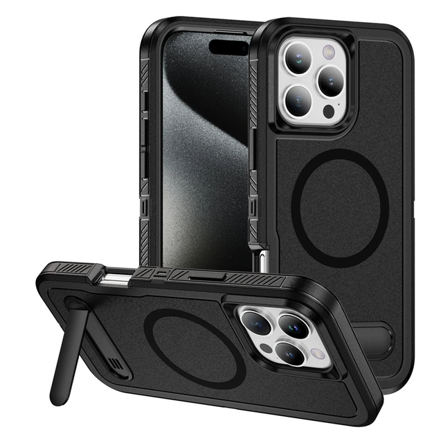 2026 New Defender Magnetic Stand Mobile Phone Case for iPhone 15 16 Pro Max Shockproof Protective Cover