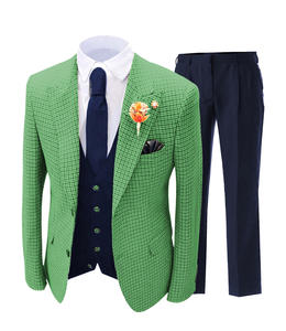 Costumes pour hommes 3 pièces personnalisés robe de mariée performance banquet scène chœur <span class=keywords><strong>blazer</strong></span> à <span class=keywords><strong>carreaux</strong></span> ensemble de costumes pantalon et gilet - Product Image 4