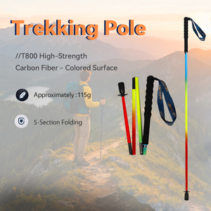 OKHEALING bastoni da trekking all'aperto in fibra di carbonio bastoni da passeggio nordici pieghevoli - Product Image 5