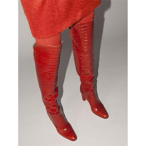 Fashion Show Long Tight <b>Boots</b> for Women High Block HeelsThigh High Print Leather <b>Boots</b> Women Shoes Over Knee <b>Boots</b> - Product Image 4