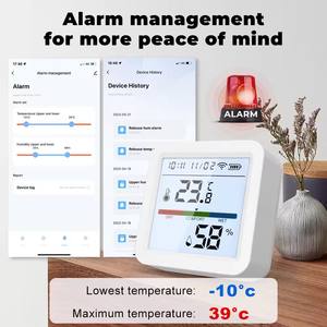 <span class=keywords><strong>Sensor</strong></span> de temperatura y humedad con retroiluminación Tuya Wifi, SMATRUL, higrómetro para interiores, Detector de termómetro - Product Image 4