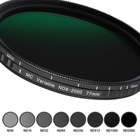GiAi 52mm 55mm 58mm 62mm 67mm 72mm 77mm 82mm VND Filtre ND8-2000 objectif d'appareil photo Filtre ND variable