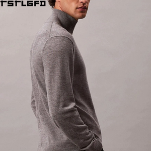 Oem Odm Mock Neck Sweater Men Heavyweight Fine Knit Jumper Cropped Boxy Men'S <b>Hoodies</b> & Sweatshirts Clothing Manufacturers Bulk - Product Image 3
