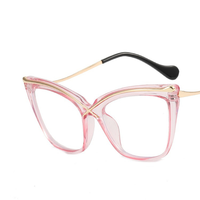 Nouvelles lunettes vintage de style européen et américain, monture en X, anti-lumière bleue, effet amincissant, avec décorations sur les sourcils