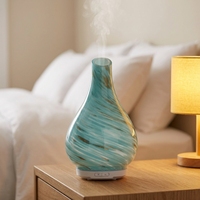 Humidificateur d'air ultrasonique de luxe pour la maison et l'hôtel, en verre, avec 7 lumières LED, couverture de 20 à 80 m², capacité de 101 à 200 ml, diffuseur de 4 heures