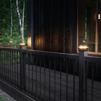 Tapa de poste de valla de luz solar 4*4 diseño de estilo moderno blanco/luz cálida LED y decoración de colores de paisaje al aire libre