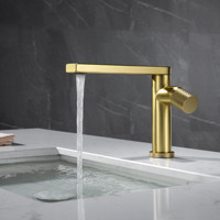 HLK nouveau robinet de lavabo en céramique rotatif à une poignée en laiton moderne monté sur le pont