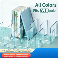 Organisateur de documents en acrylique en gros, support de livres, trieur de fichiers multi-compartiments, organisateur de bureau