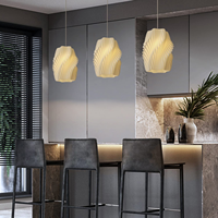Plafonnier à LED de luxe en PLA imprimé en 3D, grande suspension simple et moderne pour chambre à coucher et salon, ampoule de base B22, alimentation ca/cc