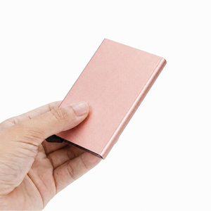 Custom Branded Slim 6 Color Aluminum <b>RFID</b> Blocking Pop Out Credit Card Holder with Snap Button <b>for</b> <b>Men</b> Business Pocket <b>Wallet</b> - Product Image 1