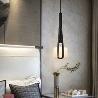 Lampe suspendue en cuir et travertin MEEROSEE, petite, élégante, moderne et simple, lampe de bar design, éclairage de couloir pour maison d'hôtes MD88136