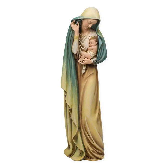 Polyresin/resina religiosa Madonna Col Bambino Gesù Rinascimento Collezione 18 Pollici Della Resina di Pietra Statua Figurine