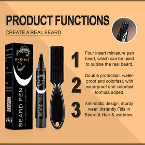 Lápiz Rellenador de Barba – Cepillo Impermeable para Dar Volumen al Cabello, Lápiz Estilizador para Barba, Bigote, Patillas, Cejas – Negro Natural, Barb - Product Image 4