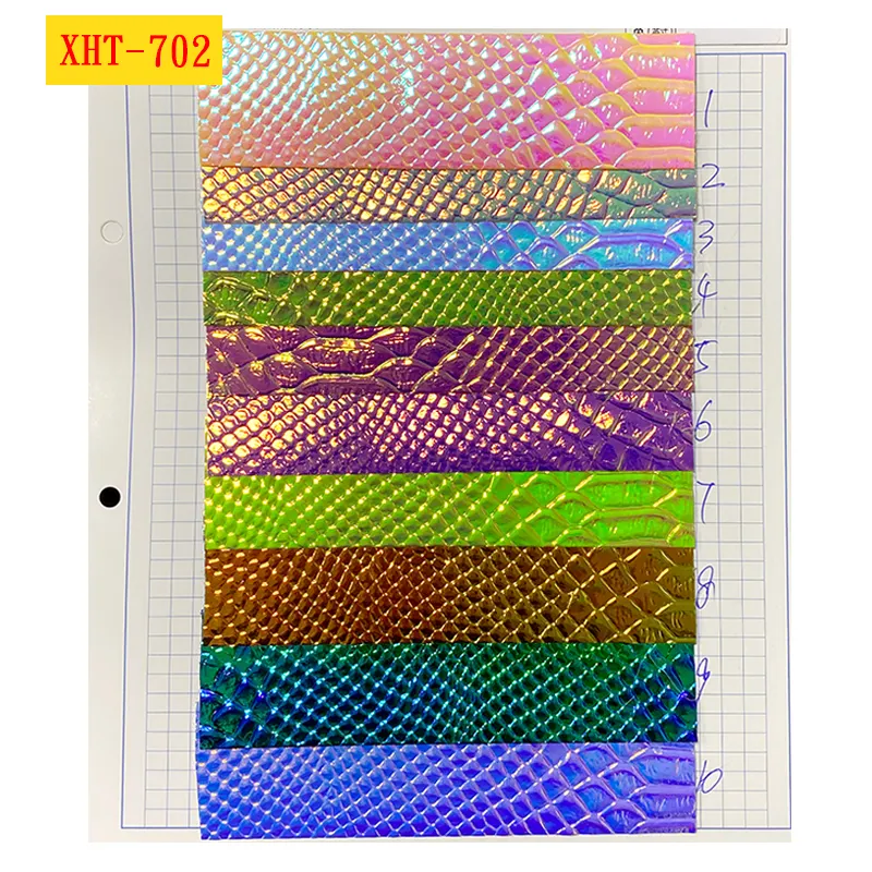 Alligator Print Textur Hologramm Präge Faux Leder Stoff für Die Herstellung Von Kleidung/Ornamente/Brieftaschen