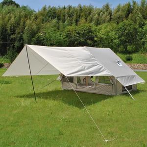 Tentes de camping gonflables pour 6 personnes, grande tente gonflable avec cheminée, tente gonflable avec auvent/bâche imperméable - Product Image 5