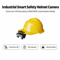 Caméra de sécurité intelligente 1080P à double objectif, enregistreur vidéo monté sur casque pour l'inspection sur site de construction
