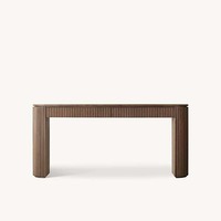 Elegante Mesa Consola Moderna de Roble Claro con Patas Redondeadas de Madera Sólida para Oficina en Casa, Personalizable OEM