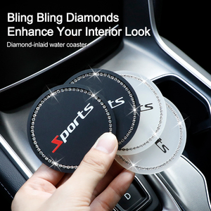 Accessori interni auto con Logo personalizzato di fabbrica 2 pezzi Bling Diamond universale portabicchieri per auto tappetino antiscivolo <span class=keywords><strong>sottobicchieri</strong></span> - Product Image 5