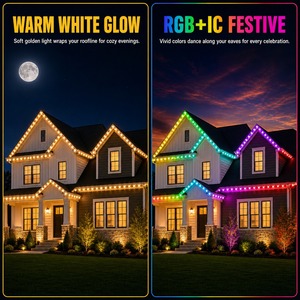 ตัวควบคุมแอปอัจฉริยะ 12V 24V 36V ไฟ LED RGBW 3 ดวง สำหรับภายนอกอาคาร แบบถาวร กันน้ำ IP68 ไฟคริสต์มาสสำหรับติดตั้งใต้หลังคา - Product Image 5