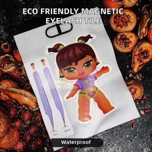 Tuiles à cils en acrylique écologiques avec aimant pour support de pince à épiler, forme cœur et motif floral, outil de beauté durable - Product Image 2