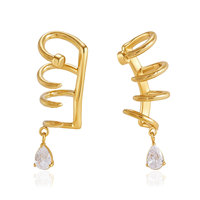 Boucles d'oreilles tendance en acier inoxydable 316L plaqué or PVD 14k 18k, étanches, de luxe, vintage, avec zircon, pour femmes
