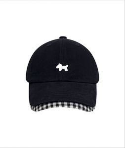 Gorra de Béisbol Bordada con Diseño de Cachorro, Estilo Vintage con Ribete a Cuadros, Parte Superior Suave, Ajustable, Unisex, Casual, Tipo Dad Hat - Product Image 2