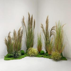 Plante artificielle en pot de roseau <span class=keywords><strong>vert</strong></span> en plastique pour décoration de jardin et intérieur, plantes artificielles en roseau - Product Image 5
