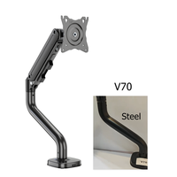 Support d'écran en aluminium et acier à livraison rapide, inclinable, robuste, pour moniteurs de 17 à 37 pouces, support double moniteur, en stock, noir