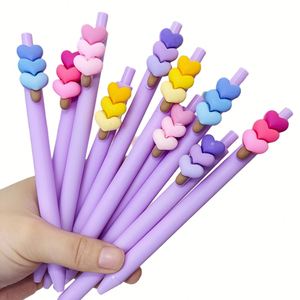 Bolígrafo con Diseño de Corazón Colorido para el Día de San Valentín, Logotipo de Dibujos Animados, Punta de 1.0 mm, Plástico, Promocional, Escolar, con Temática de Amor - Product Image 1