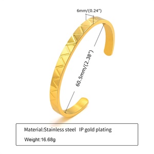 Hot Selling Gold Plated <b>Bangle</b> Jewelry Simple Opening <b>Bangle</b> <b>Bracelet</b> - Product Image 4