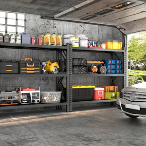 Étagère <span class=keywords><strong>de</strong></span> rangement en fer robuste personnalisable pour <span class=keywords><strong>garage</strong></span>, multi-niveaux, installation facile, plusieurs couleurs, jaune, usage commercial et domestique - Product Image 4