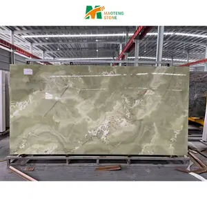 Kitchen Counter Tops 12Mm Polished Artificial Stone Cheapest 1600X3200Mm Vivid Green Sintered Stone .