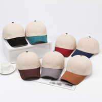Gorra de Béisbol Curva de 6 Paneles Personalizada JX, Estilo Retro, Color Doble Tono, Pana, Protección Solar para Exteriores, Versión Lisa Disponible