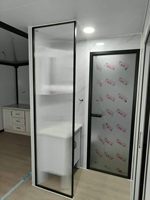 Maison conteneur préfabriquée pliable avec panneaux sandwich, modulaire, extensible, détachable, à faible coût pour bureau de chantier, camp ou villa