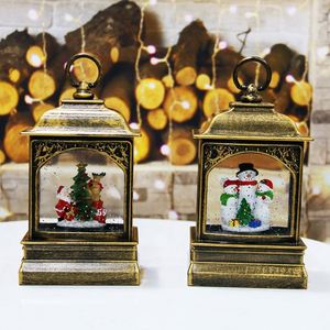 1L Plastic Warm White LED <b>Battery</b> Operated Christmas Snow Globe Swirling Glitter Water Lantern Vintage Decor - Product Image 4