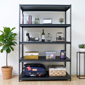 Angle Steel Black <b>Shelf</b> <b>Rack</b> Floor Heavy Duty Steel Storage <b>Rack</b> Multi-purpose Storage <b>Rack</b> for Storage Rooms - Product Image 5