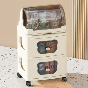 Lật đầu ngăn kéo loại lưu trữ tủ với ròng rọc phim hoạt hình gấu BPA-free nhựa Organizer giỏ hàng với <span class=keywords><strong>Top</strong></span> bé chai lưu trữ hộp - Product Image 2