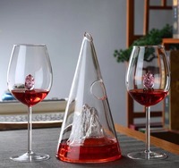 Carafe à vin en cristal soufflé à la main sans plomb, capacité 650 ml, forme ronde, certifiée CE, pour les mariages et les fêtes