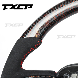 Accesorios Interiores para Automóviles Compatibles con Dodge PU Charger <span class=keywords><strong>Srt</strong></span> 2012 Challenger, Volante de Cuero Perforado con Fibra de Carbono - Product Image 6