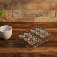 Plateau d'emballage rectangulaire en plastique PET recyclable de qualité alimentaire, vente en gros d'usine, pour gâteaux, chocolats, bonbons, boules de taro, personnalisable