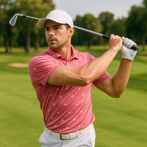 Rendimiento de lujo para hombre para camisa de polo Secado rápido Absorbe la humedad Estiramiento de 4 vías Ajuste clásico para golf Clásico de alta calidad - Product Image 1
