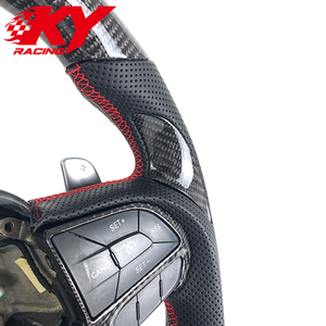 Customized carbon fiber black leather with shift paddles steering <b>wheel</b> suitable for Jeep Grand Cherokee 2012-2017 - Product Image 3