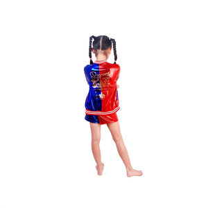 Disfraz de Harley Quinn para niños, conjunto de chaqueta con volantes y pantalones cortos, traje para fiesta de Halloween y actuaciones en escenario - Product Image 4