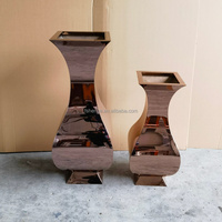 Pot Tanaman Lantai Besar Mewah Henge, Dekorasi Rumah & Taman, Bahan Stainless Steel Rose Gold, Pilihan Lampu LED, Tahan Lama, Dapat Digunakan di Dalam & Luar Ruangan