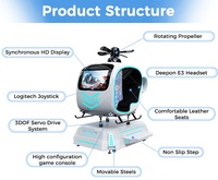 2 sièges 9D Vr Flight Simulator Cockpit Aircraft Helicopter Virtual Reality Vr Airplane Flying Chair Shooting Game Machine