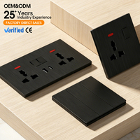 Enchufe de Pared Ultra Delgado de 2 Tomas con Interruptor Doble y Puertos USB-A y USB-C, 10A, Material de PC, Envío Directo, En Stock