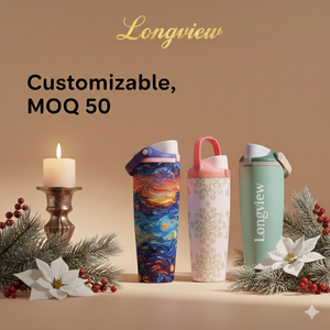 Bouteille d'eau isotherme en acier inoxydable avec logo personnalisé, 16oz, 19oz, 24oz, 32oz, avec paille intégrée pour boire facilement en voyage, sans BPA. - Product Image 4