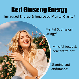 Private Label Red Ginseng Energy Capsules for <b>Physical</b> Energy Support Overall Health Herbal Supplement Capsules - Product Image 3