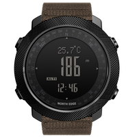 Montres numériques en nylon North Edge Apache pour hommes, exploration, multifonctionnelles, sports de plein air, étanches, montres de montagne pour hommes