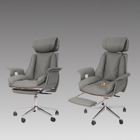 Chaise de bureau électrique de luxe avec massage Shiatsu, fonctions de pression d'air et de roulement, couverture multi-zones, en cuir PU, garantie d'un an